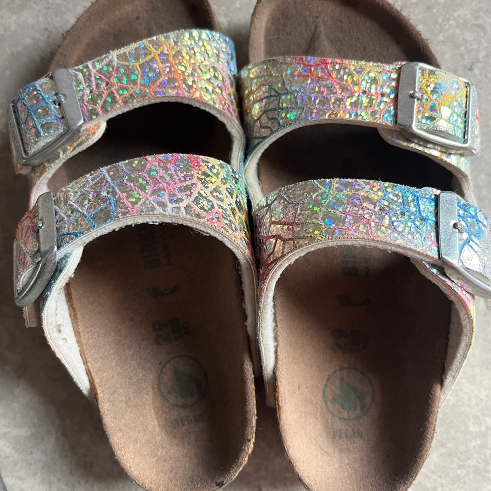 Birkenstock Silver Sandals with Adjustable Straps